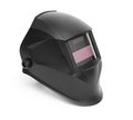 Black Welding Helmet Isolated on White Royalty Free Stock Photo