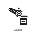 black welding isolated vector icon. simple element illustration from industry concept vector icons. welding editable logo symbol