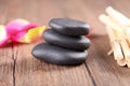 Black wellnes stones with deco Royalty Free Stock Photo