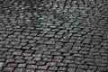 Black wet cobblestone Royalty Free Stock Photo