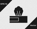 Black Wet wipe pack icon isolated on transparent background. Vector.