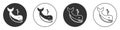 Black Whale icon isolated on white background. Circle button. Vector Royalty Free Stock Photo
