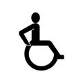 Black Wheelchair users symbol for banner, general design print and websites.