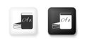 Black and white ABC book icon isolated on white background. Dictionary book sign. Alphabet book icon. Square button Royalty Free Stock Photo