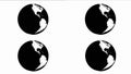 Black and white abstract animation of Earth globe rotation on the white background. Animation. Animation of white-black Royalty Free Stock Photo