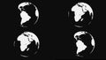 Black and white abstract animation of Earth globe rotation on the black background. Animation. Animation of white-black Royalty Free Stock Photo