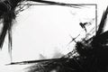 Abstract Black and White Grunge Frame Border Background Royalty Free Stock Photo