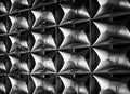 Black and white abstract background with geometric shapes of metal wall panels. Modern architecture concept. Black, gray Royalty Free Stock Photo