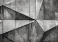 Black and white abstract background with geometric shapes of metal wall panels. Modern architecture concept. Black, gray Royalty Free Stock Photo