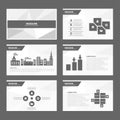 Black white Abstract Brochure report flyer magazine presentation element template a4 size set for advertising marketing website