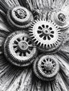 Chaotic Gear Mechanism Royalty Free Stock Photo