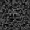 Black and white abstract dotted seamless pattern. Texture with spheres, billowy dots for your designs.