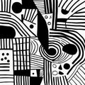 Abstract Illustration: Bold Lines And Shapes In Black And White