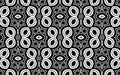 Black and white abstract ethnic geometric pattern background in African, Mexican, Native American and oriental print style with ov