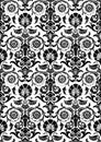 Black and white abstract floral pattern background Royalty Free Stock Photo