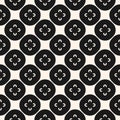 Black and white abstract floral seamless pattern. Vector geometric texture Royalty Free Stock Photo