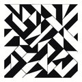 Black and white abstract geometric pattern with interlocking angular shapes monochrome Royalty Free Stock Photo