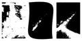 Black and white abstract grunge textures with distressed edges and organic shapes Royalty Free Stock Photo