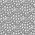 Black and white abstract intricate chains seamless pattern. Vector monochrome ornamental textured background. Repeat grid lattice