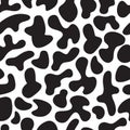 Black and white abstract modern spotted cow skin seamless pattern texture background Royalty Free Stock Photo