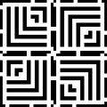 A black and white abstract labyrinth seamless background image in a simple Concept backdrop Theme Royalty Free Stock Photo