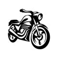 black and white abstract motorcycle vector with bold front view Royalty Free Stock Photo