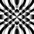 Abstract Black And White Ocular Design: Pattern Explosion, Color Gradient, Elongated Shapes