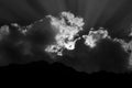 Sun rays coming out of clouds Royalty Free Stock Photo