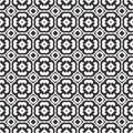 Black And White abstract , seamless pattern followed by four leaf clover design, symmetricl