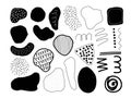 Black and white abstract shapes for patterns, cards, compositions, logo, branding, backgrounds. Royalty Free Stock Photo