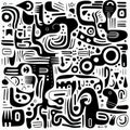 Abstract Doodles Vector Ai Inspired By Moche Art Royalty Free Stock Photo