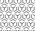 Black and white abstract simple cubic geometric seamless pattern, vector