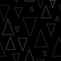 Black and white abstract simple doted triangles geometric seamless pattern, vector Royalty Free Stock Photo