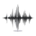 Black and white abstract sound wave graphic equalizer, digital waveform illustration Royalty Free Stock Photo
