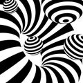 Black and White Abstract stripes optical ilusion background Royalty Free Stock Photo