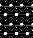 Black and white abstract textured geometric seamless pattern. Ve Royalty Free Stock Photo