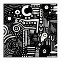 Minimalist Black And White Doodle Poster With Intricate Abstract Design