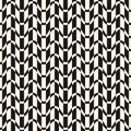 Black and white abstract vector geometric seamless pattern with waves, stripe Royalty Free Stock Photo