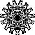 Black And White Abstracted Mendela illustratiion Stencil Design