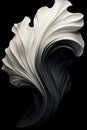 black and white abstraction of acanthus leaf
