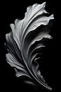 black and white abstraction of acanthus leaf