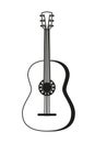 Black and white acoustic guitar.