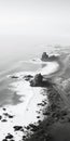 Black And White Aerial Photography Of Desert And Rocky Beach Royalty Free Stock Photo