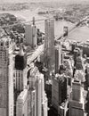 Black And White Aerial View Of Downtown New York City