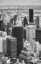 Black and white aerial view Manhattan, New York Royalty Free Stock Photo