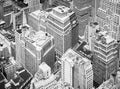 Black and white aerial view of New York City diverse architecture, USA Royalty Free Stock Photo