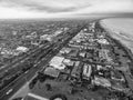 Black and white aerial view of Patterson Lakes and Nepean Highway Royalty Free Stock Photo