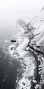 Black And White Aerial View Photography Of Winter Ocean