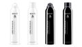 Black and white aerosol spray metal bottles set Royalty Free Stock Photo