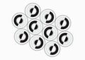 Black and white, alignment of abstract button, vector graphic design Royalty Free Stock Photo